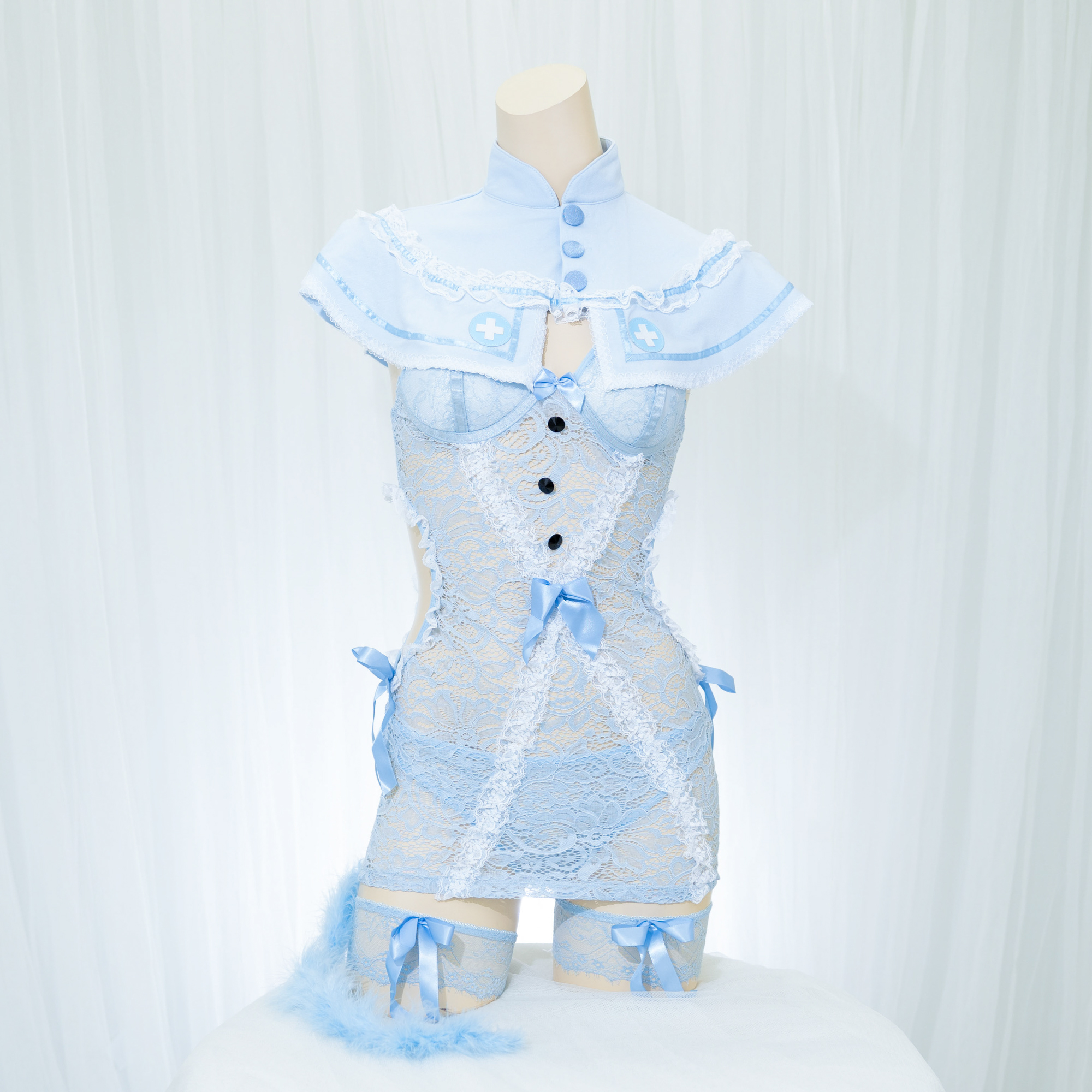 新品未使用品シュガーラッシュナースマリームーン水色ナース服