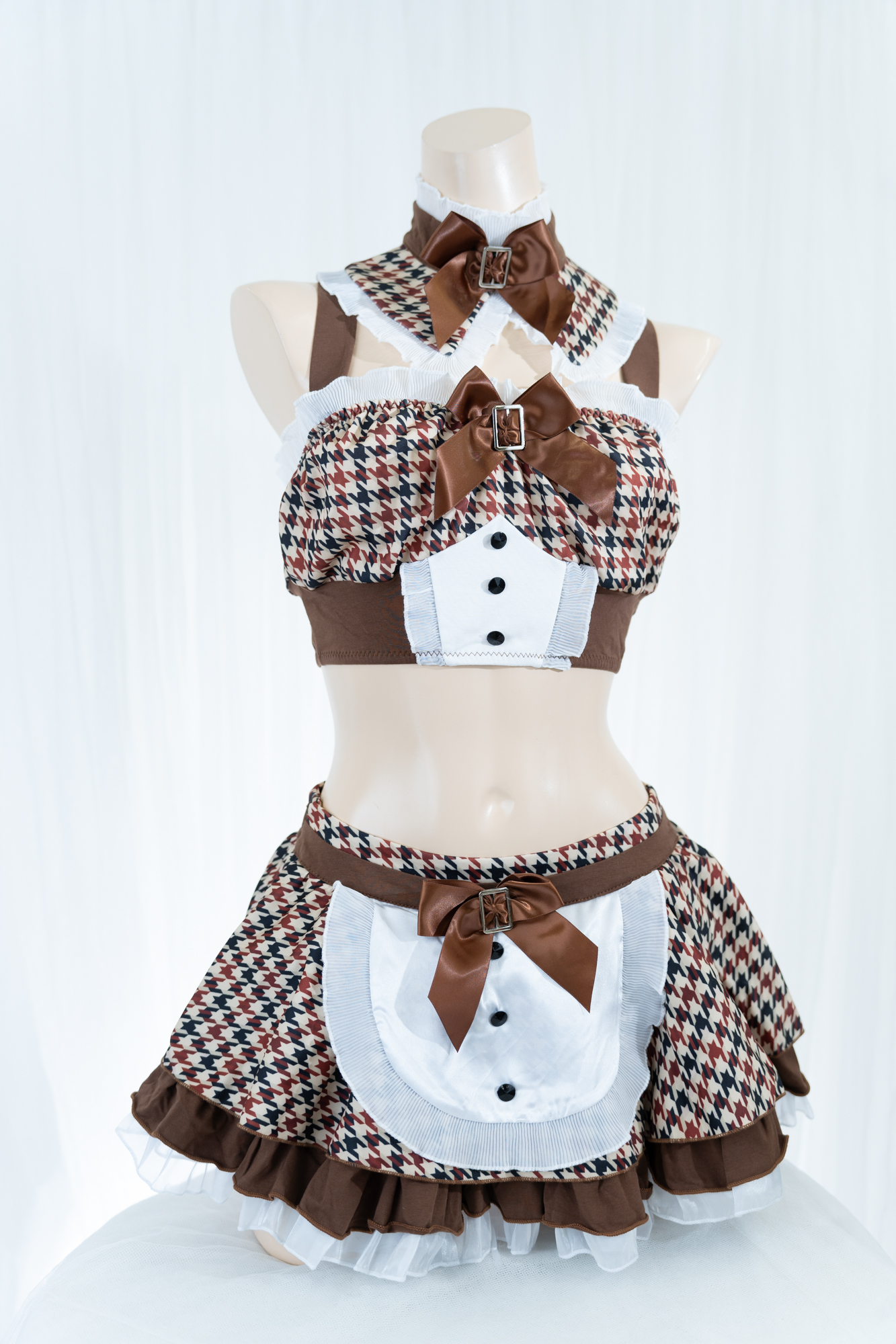C0041 千鳥格子柄メイド (ブラウン)/Malymoon｜NANIKIRU